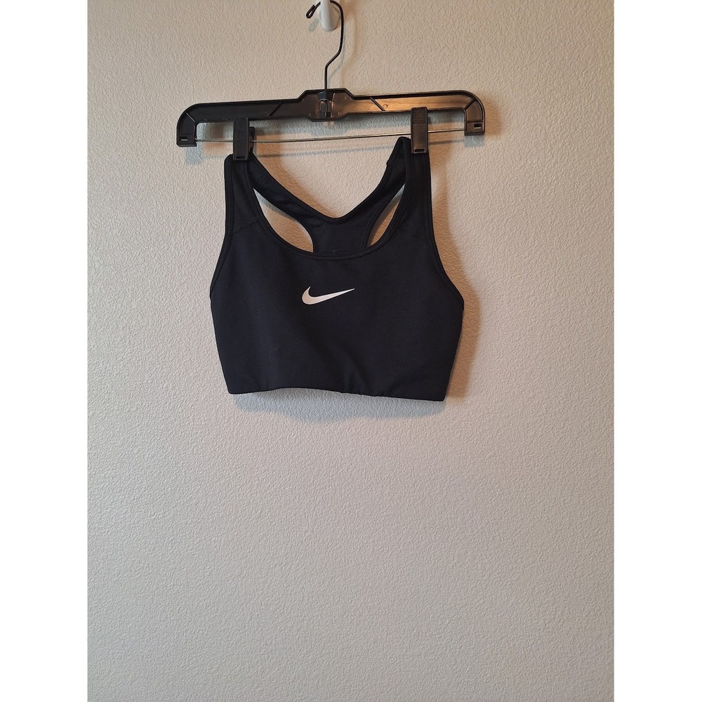 Nike Pro Swoosh Sports Bra‎ Black Racerback Medium Support 842398-010 Womens S
